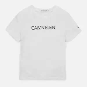 Image of Calvin Klein Boys' Institutional T-Shirt - Bright White - 10-11 Years