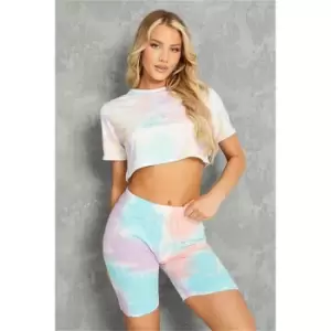 Image of I Saw It First Tie Dye Cycle Shorts - Multi