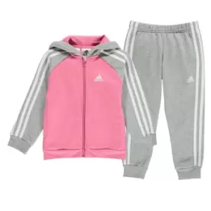 Image of adidas 3 Stripe Fleece Tracksuit - Pink