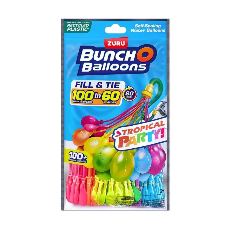 Image of ZURU BUNCH O BALLOONS ZURU Bunch O Balloons Tropical Party - Pack of 3