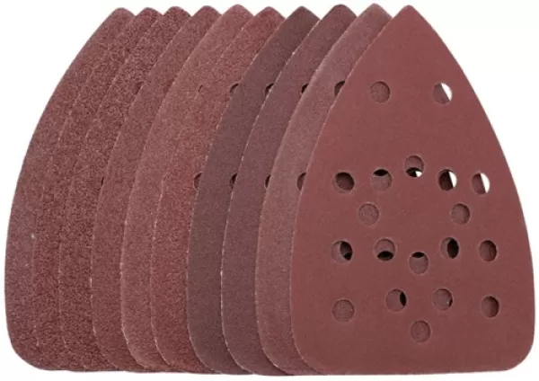 Image of Draper Ten 400 Grit Hook and Loop Tri Base Sander Sheets (140 x 140 x 93mm)