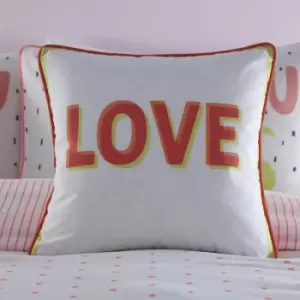 Image of Appletreekids - Appletree Kids Love 100% Cotton Filled Cushion, Coral, 43 x 43 Cm