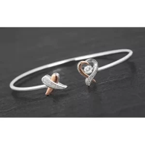 Image of Kiss Collection 2 Tone Kissing Heart Bangle