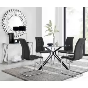 Image of Furniture Box Cascina Dining Table and 4 Black Murano Chairs