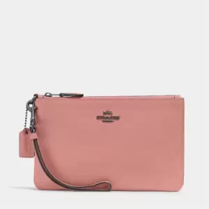 Image of Coach Womens Polished Pebble Small Wristlet - Carnation