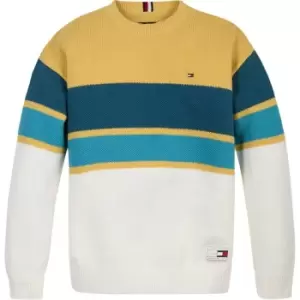 Image of Tommy Hilfiger Structure Rugby Stripe Sweater - Green