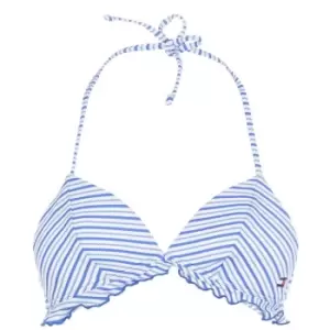 Image of Tommy Bodywear Seer Sucker Triangle Bikini Top - Blue