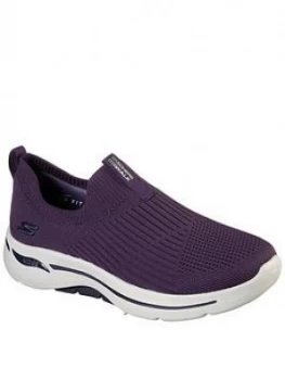 Image of Skechers Iconic Go Walk Arch Fit Slip On Pumps, Purple, Size 6, Women