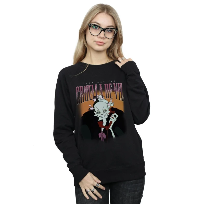 Image of Disney Cruella De Vil Homage Sweatshirt Black female