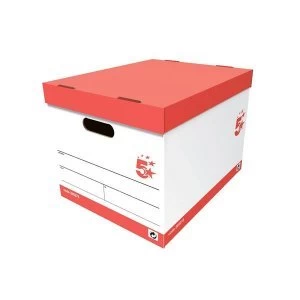 Image of 5 Star Office Storage Box RedWhite Pack of 10 for 5 A4 Lever Arch Files