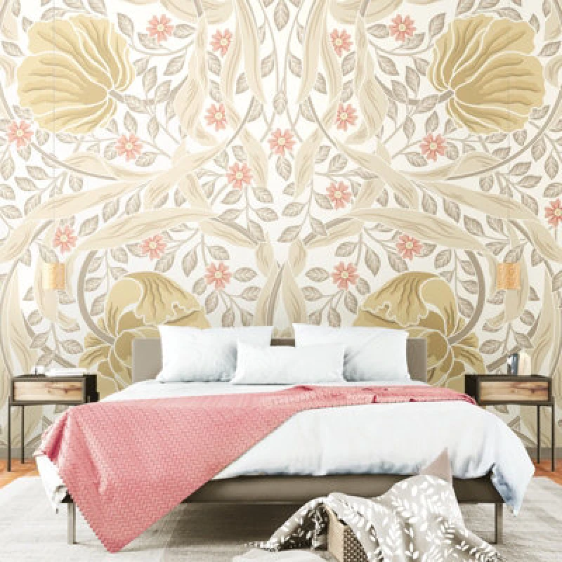 Image of Origin Murals Flower Circle - Linen And Blush Matt Smooth Paste The Wall Mural 350Cm Wide X 280Cm High