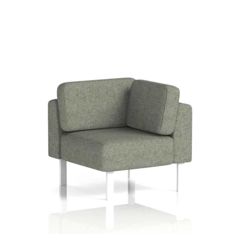 Image of Brixworth Modular Seating Corner Unit with White in Rivet Fabric - Vitreous
