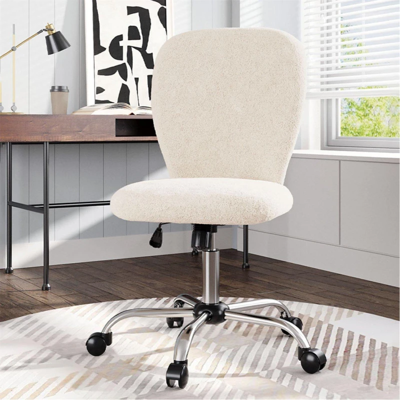 Image of Kabinet UK Plush Swivel Office Chair Beige unisex One Size
