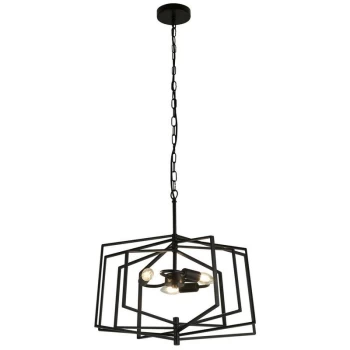 Image of Searchlight SLINKY - 3 Light Metal Adjustable Matt Black Cage Ceiling Pendant
