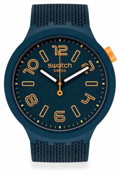 Image of Swatch BURNING LAVA Big Bold Navy Silicone Strap Navy Watch