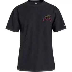 Image of Tommy Jeans Diamond Back Logo T Shirt - Black