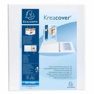 Image of Exacompta Kreacover Personalised Ring Binder 2 Ring 40mm A4 Plus Pack of 10, white