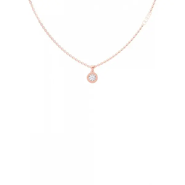 Image of Guess Jewellery Ladies Rose Gold Plated 16-18" Clear Crystal Char