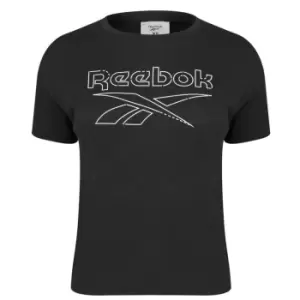 Image of Reebok Words Up T Shirt Womens - Black