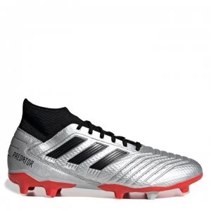 Image of adidas Predator 19.3 Firm Ground Football Boots - Silver/Black