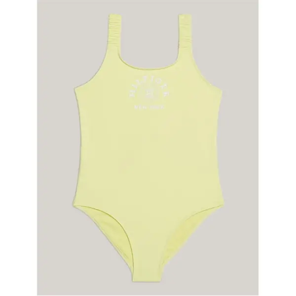 Image of Tommy Hilfiger Tommy Lgo Swimsuit Jn42 Scoop Neck Swimsuits 8-10Y Yellow 30095713175