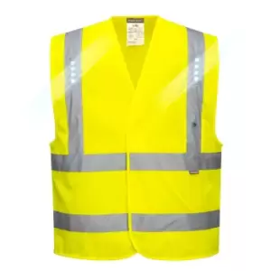 Image of Portwest Vega Class 2 Hi Vis LED Waistcoat Yellow S / M