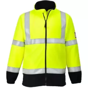 Image of Portwest - FR31YERM - sz M Flame Resistant Anti-Static Hi-Vis Fleece - Yellow - Yellow