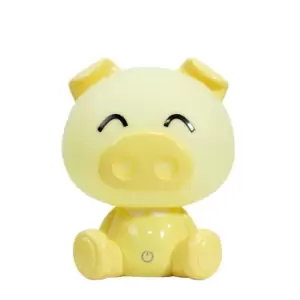 Image of Piggy Integrated LED Childrens Table Lamp, Yellow