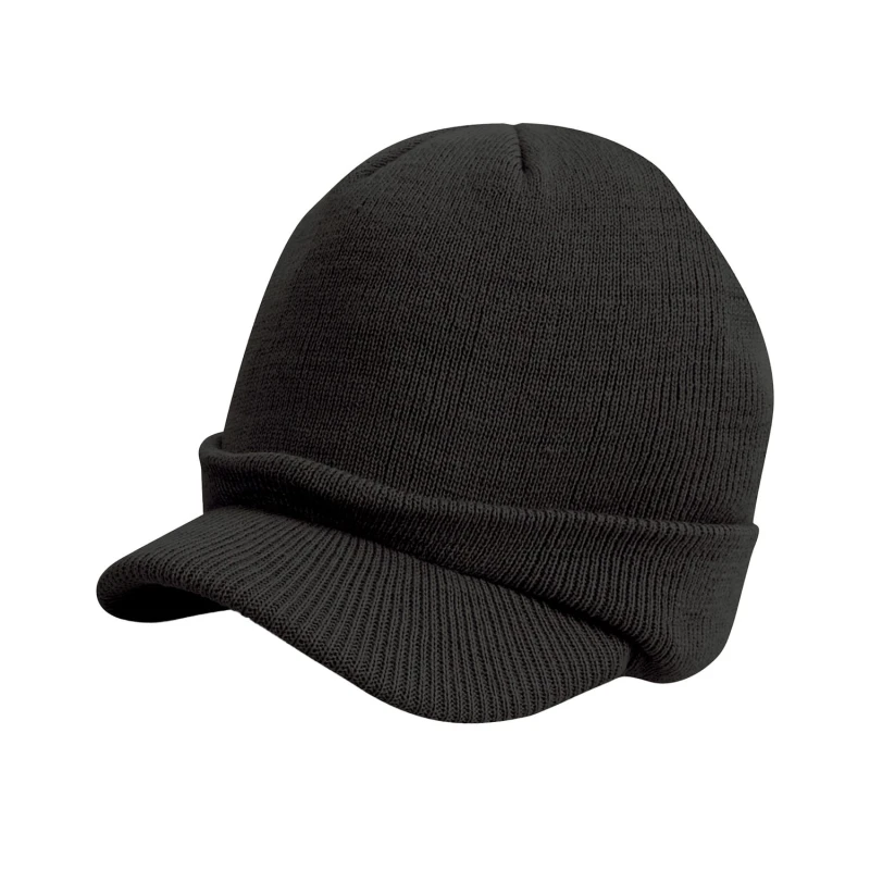 Image of Result Result Men Esco Army Knitted Hat in Black One Size Male 5063527385376