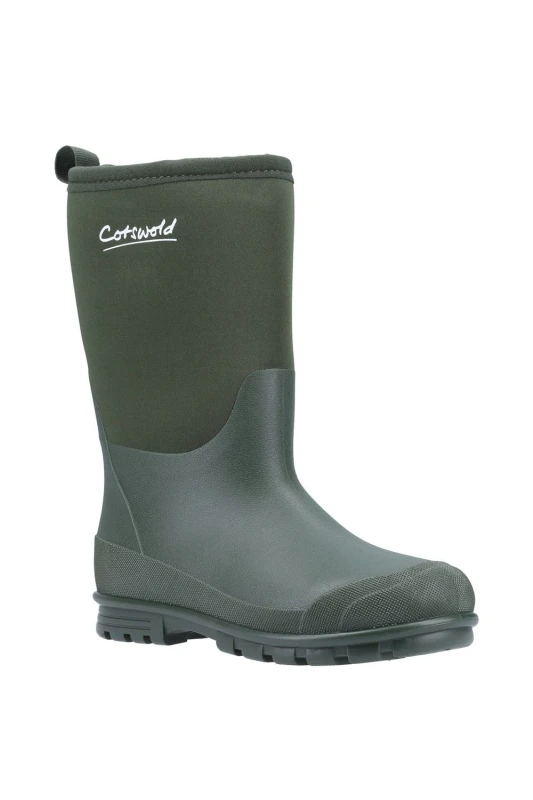 Image of Cotswold 'Hilly Neoprene' Wellington Boots Green unisex