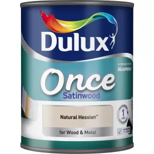 Image of Dulux Once Natural Hessian Satinwood Paint 750ml