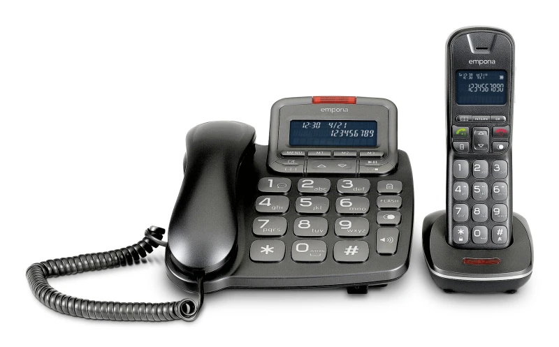 Image of Emporia Emporia TH-21ABB Analog/DECT telephone Caller ID Black TH-21ABB-UK