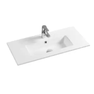 Image of Limoge Thin-edge Ceramic 81Cm Narrow Inset Basin With Rectangular Bowl