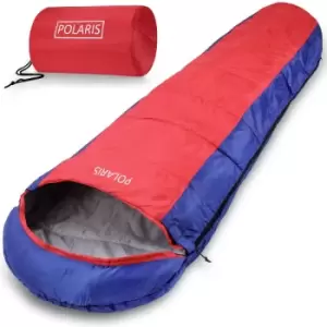 Image of Sleeping Bag 210x75cm Camping Festival Warm Hiking 1 Person Lightweight Dark Blue - Dark Red