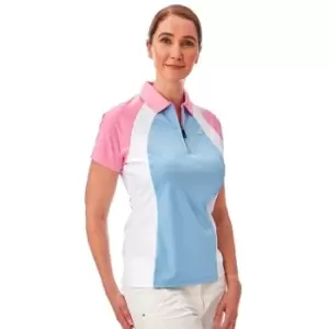 Image of Under Par Zip Golf Polo Ladies - Blue