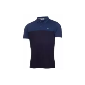 Image of Calvin Klein COLOUR BLOCK POLO SHIRT Cobalt/Navy - S