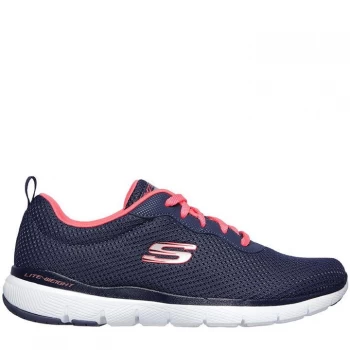 Image of Skechers Flex Appeal 3 Trainers Ladies - Slate/Pink