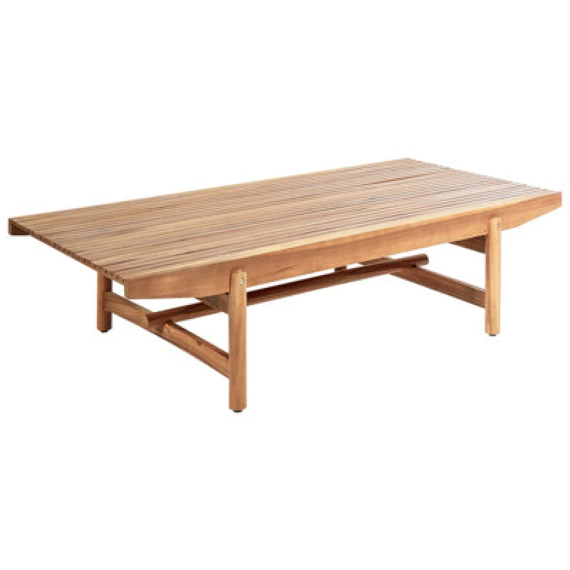 Image of Beliani Garden Coffee Table Giaveno 145cm 79cm Acacia Wood Brown