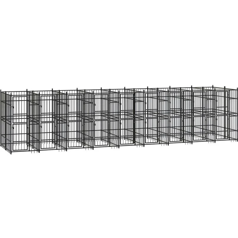 Image of VIDAXL Outdoor Dog Kennel Steel 16.59 m² Vidaxl 8720286871232