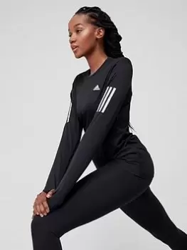 Image of adidas Running Womens Long Sleeve T-Shirt - Black Size M Women