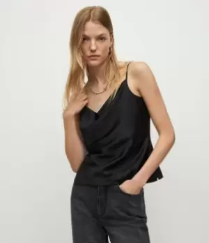 Image of AllSaints Womens Hadley Top, Black, Size: 14