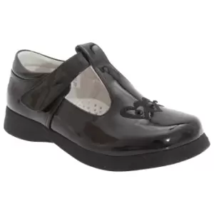 Image of Boulevard Girls Touch Fastening T Bar Shoes (6 UK) (Black Patent)
