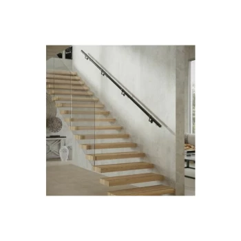 Image of Rothley - Stair Handrail Kit Baroque Matt Black Stainless Steel 3.6 Metres x 40mm - Black