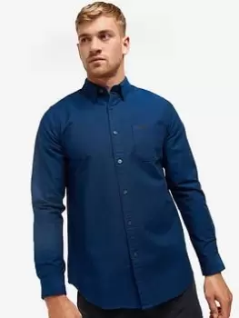 Image of Barbour International Kinetic Small Logo Long Sleeve Shirt - Blue Size S, Men