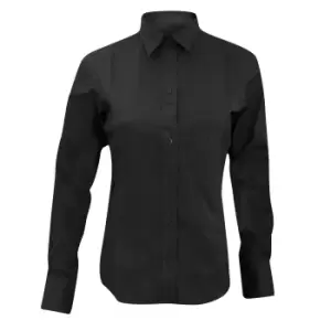 Image of Kustom Kit Ladies City Long Sleeve Blouse (18 UK) (Black)