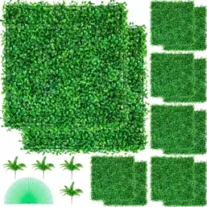 Image of Artificial Boxwood Panel Boxwood Hedge Wall Panels 12pcs 20x20" Garden Decor Diy