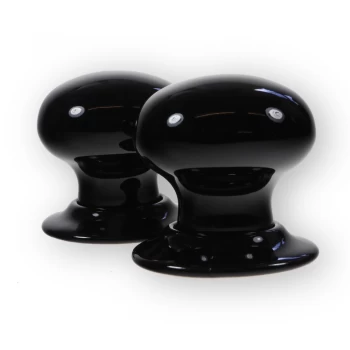 Image of LocksOnline Black Porcelain Mortice Door Knob Set
