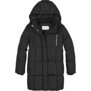 Image of Calvin Klein Jeans Long Quilted Puffer Coat - Black