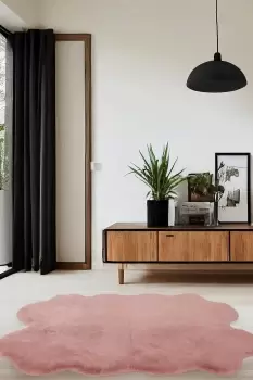Image of Luxury Fur Rug - Size: 105x160cm - Pink