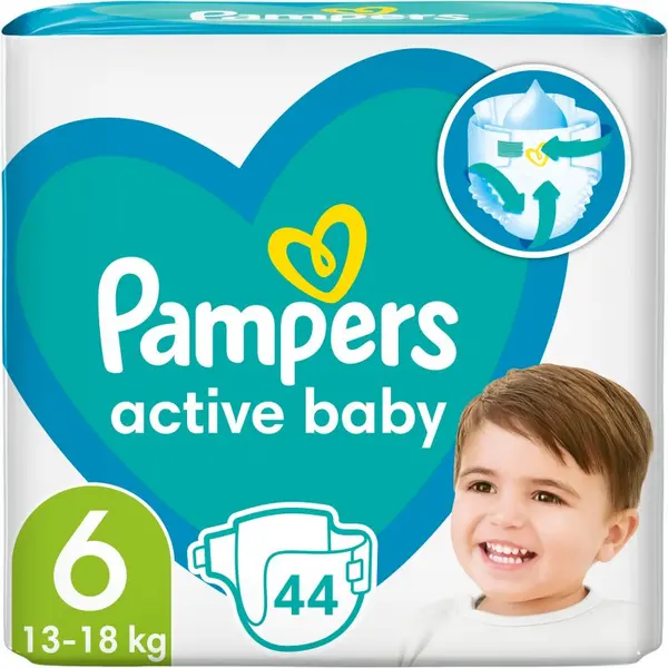 Image of Pampers Active Baby Size 6 44 Nappies
